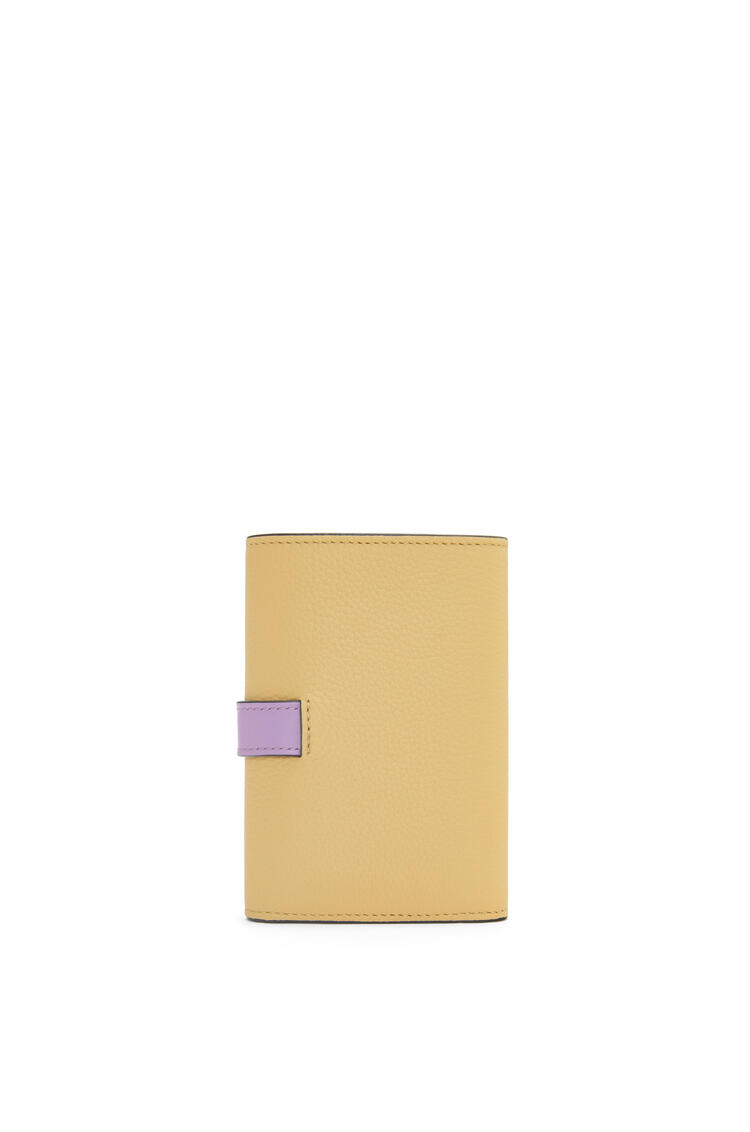LOEWE Small vertical wallet in soft grained calfskin Dark Butter/Mauve