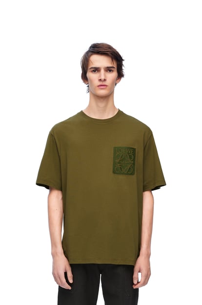 LOEWE Camiseta de corte holgado en algodón Verde Caza plp_rd