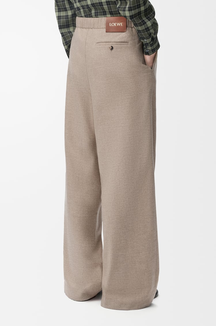 LOEWE Drawstring trousers in wool and cashmere Beige Melange