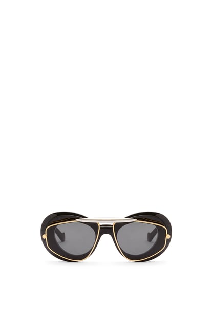 LOEWE Wing double frame sunglasses in acetate and metal 亮黑色