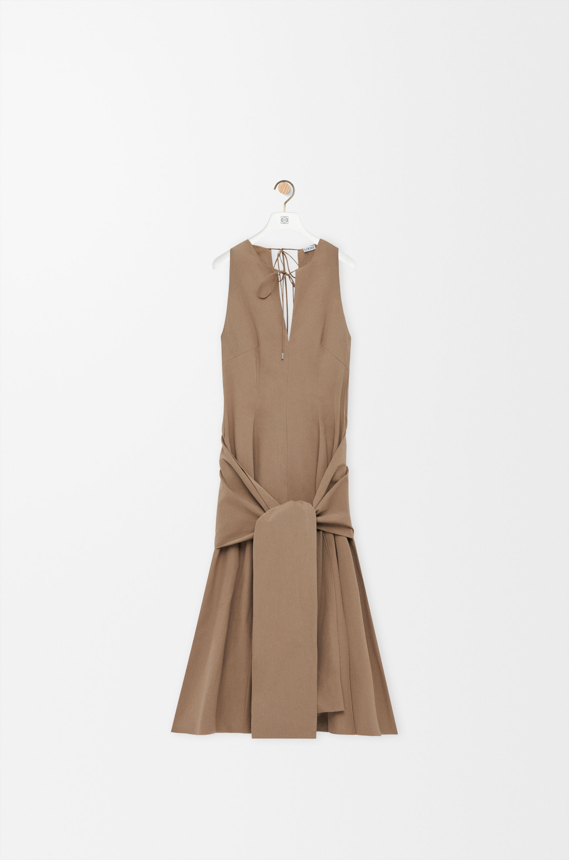 Wrap dress in cotton Beige - LOEWE