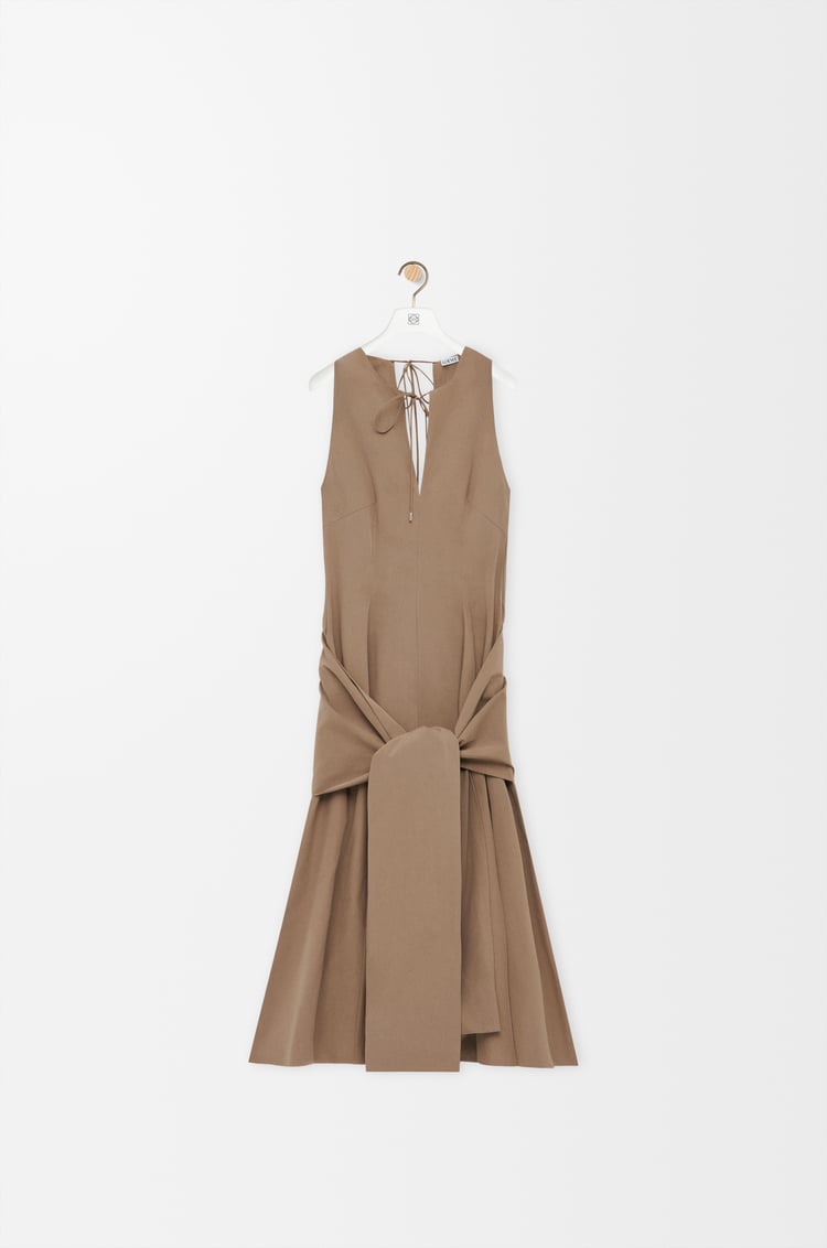 LOEWE Wrap dress in cotton Beige