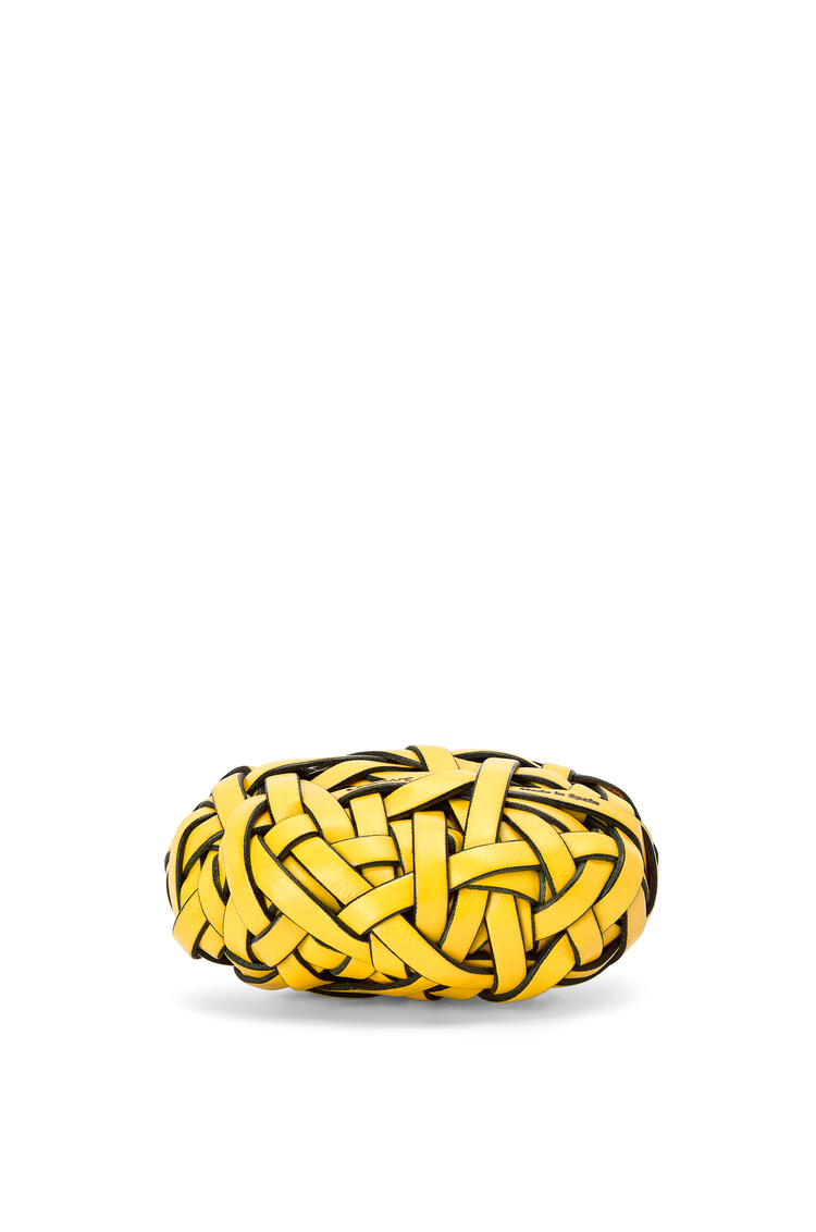 LOEWE Nest woven paperweight in stone and calfskin Yellow pdp_rd