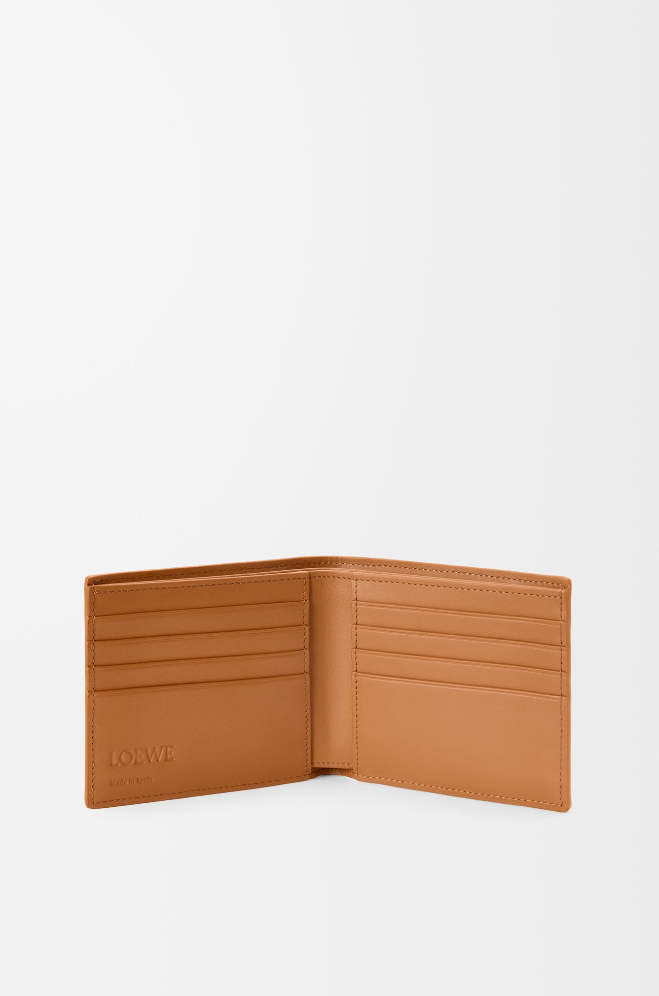 LOEWE Puzzle bifold wallet in supple grained calfskin Light Canyon Brown