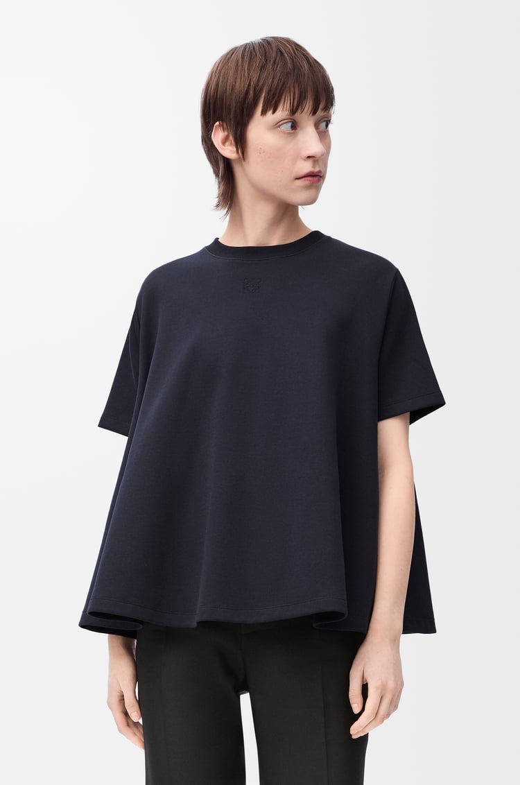 LOEWE Trapeze top in cotton blend Dark Navy Blue