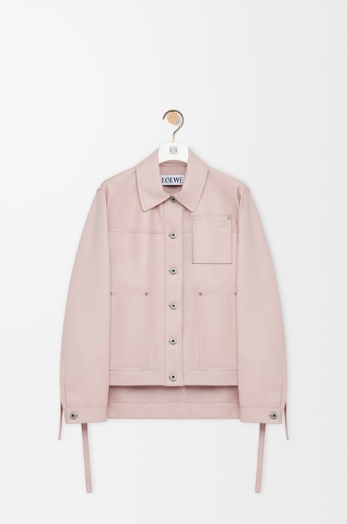 LOEWE Veste utilitaire en cuir d'agneau nappa Rose Clair