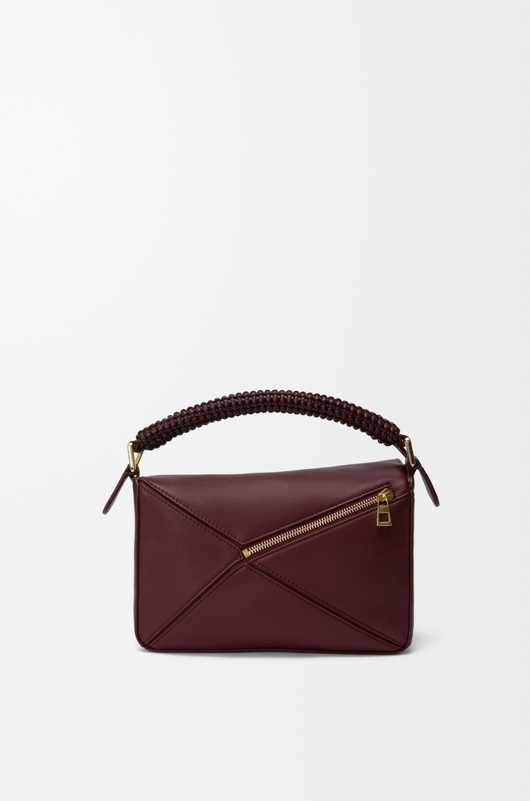 LOEWE Small Puzzle bag in smooth calfskin and nappa lambskin Dark Burgundy