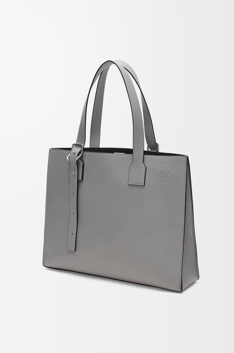 LOEWE Buckle horizontal tote in classic calfskin Asphalt Grey