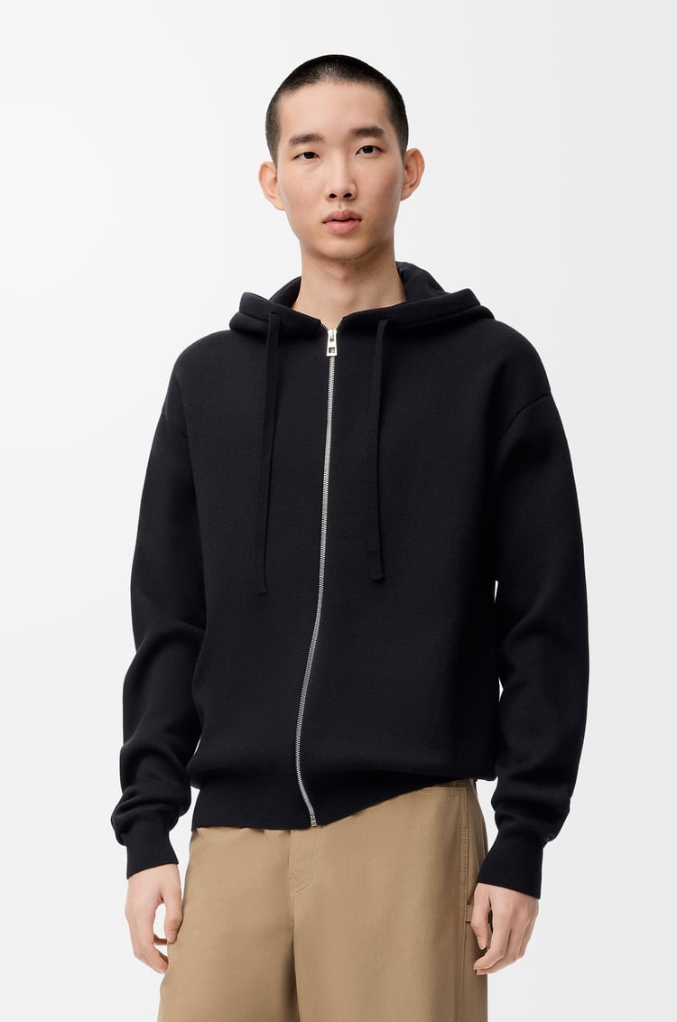 LOEWE Anagram zip-up hoodie in wool Black