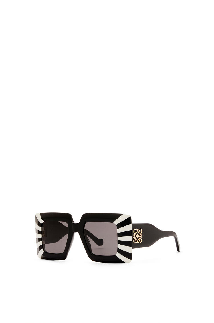 LOEWE Gafas de sol montura cuadrada oversize en acetato Negro/Blanco