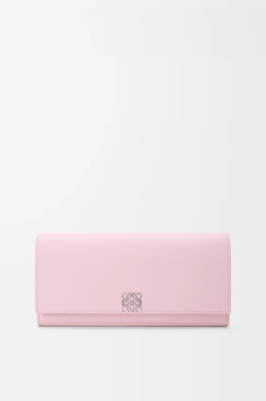 Anagram continental wallet in pebble grained calfskin