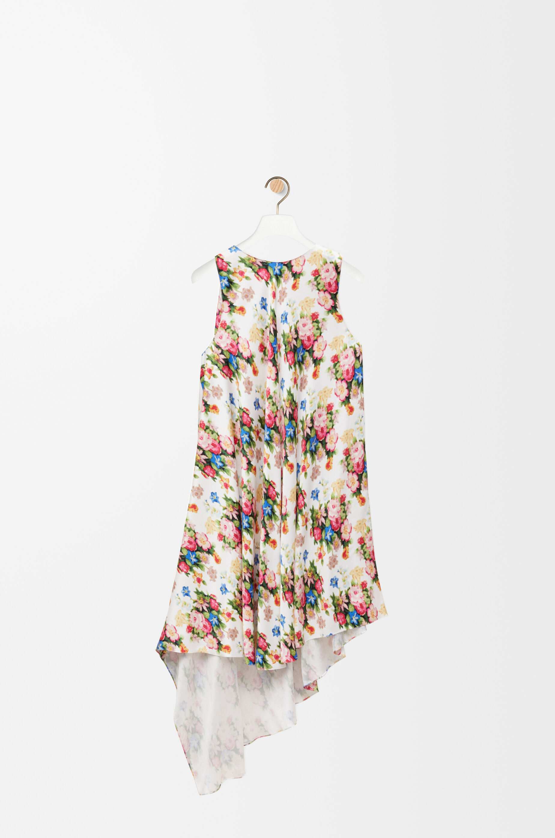 東京港区店舗 値札19万タグ ロエベ LOEWE オウムプリント ラッフルドレス ワンピース 新品 カラフル マルチカラー ビスコースレーヨン 東京港区店舗 値札19万タグ ロエベ LOEWE オウムプリント ラッフル