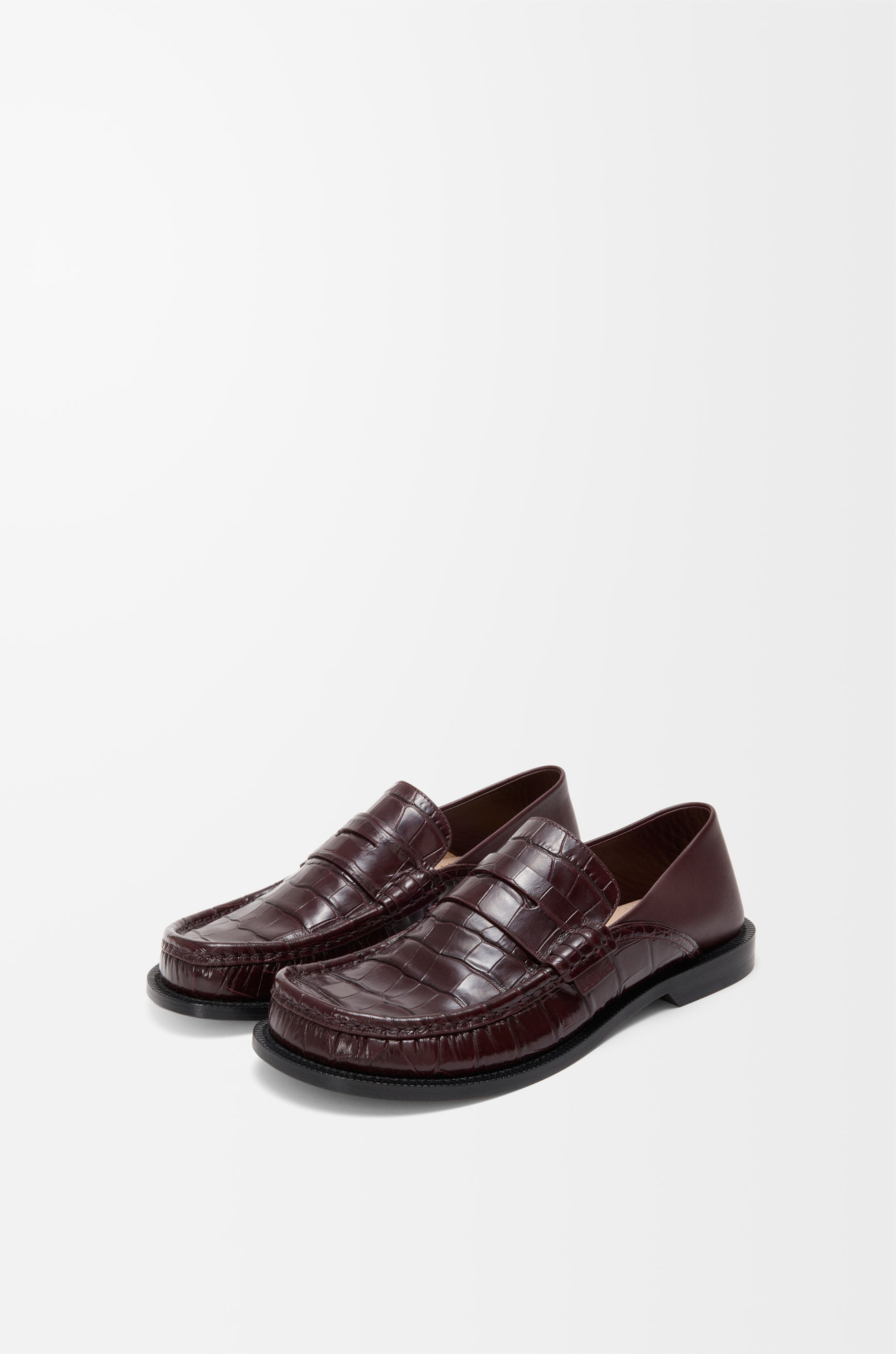 LOEWE Campo loafer in calfskin Burgundy plp_rd