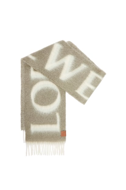 LOEWE LOEWE scarf in wool and mohair Khaki Green/White plp_rd