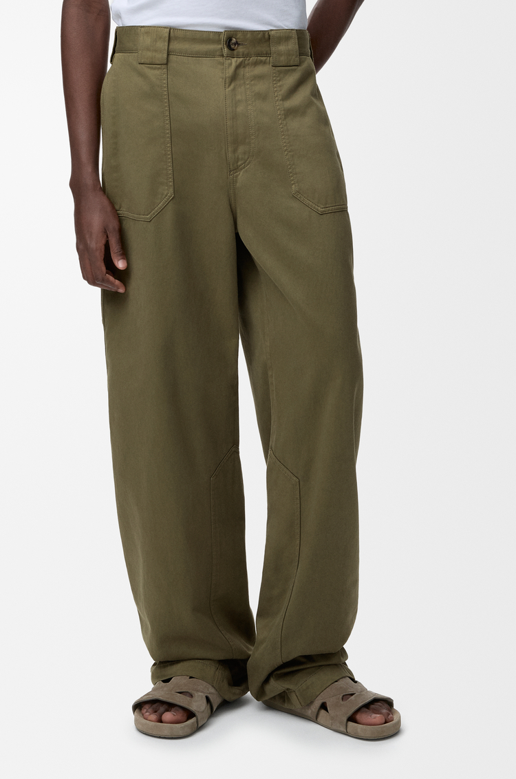 LOEWE 棉质长裤 卡其绿色