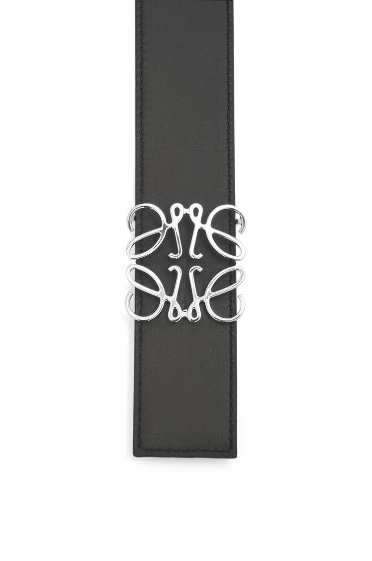 LOEWE Cinturón reversible en piel de ternera lisa con anagrama Asphalt Grey/Black/Palladium