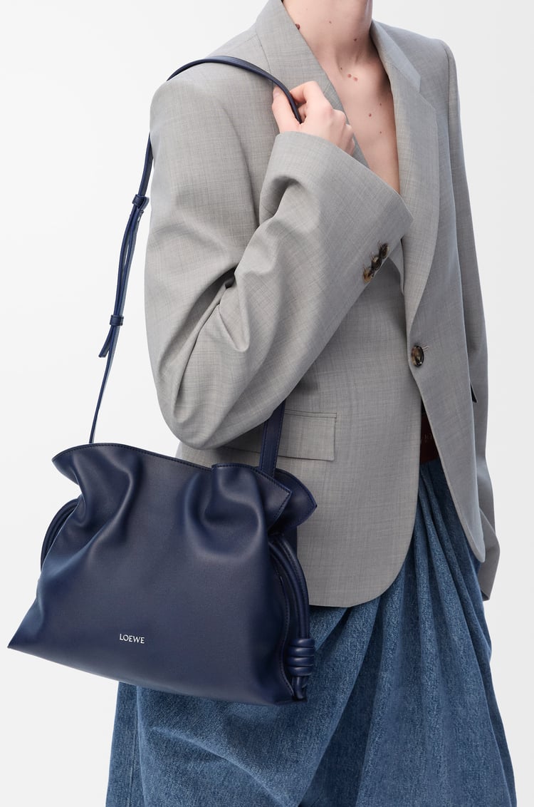 LOEWE Medium Flamenco clutch in nappa calfskin Abyss Blue