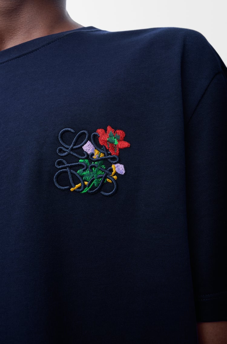 LOEWE Camiseta de corte holgado en algodón Azul Marino Oscuro