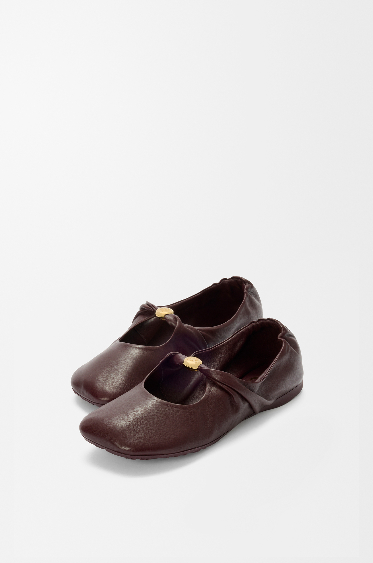 LOEWE Ballerines Pebble Soft en cuir d'agneau nappa Bordeaux