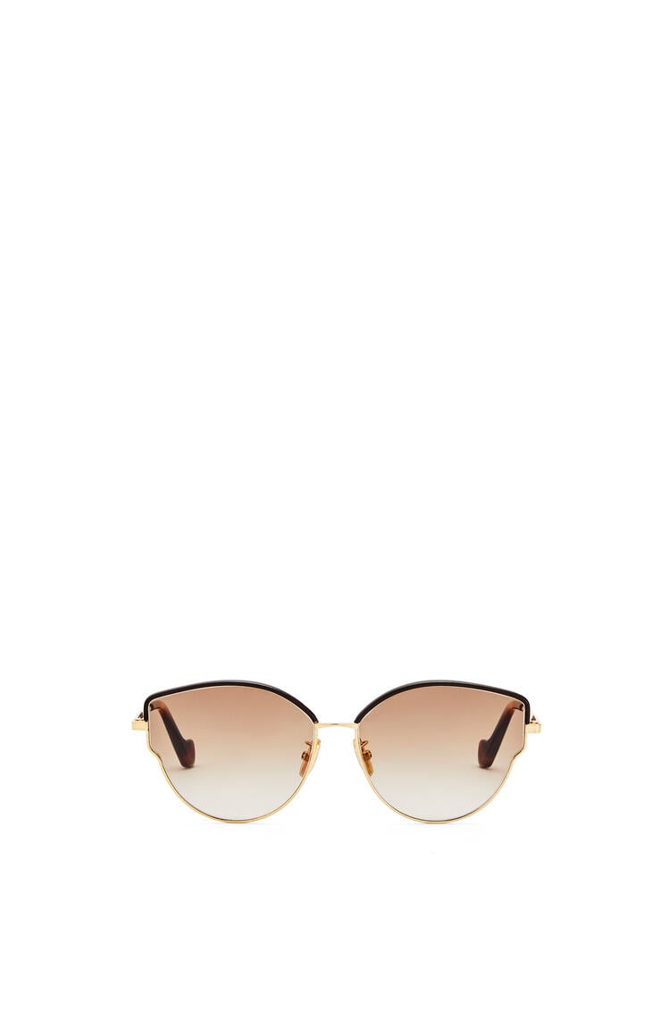 LOEWE Gafas de sol montura mariposa en metal  Marron Degradado/Oro Endura