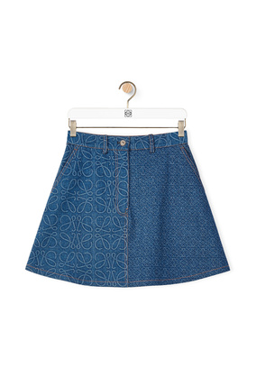 LOEWE Anagram mini skirt in denim Indigo Blue plp_rd