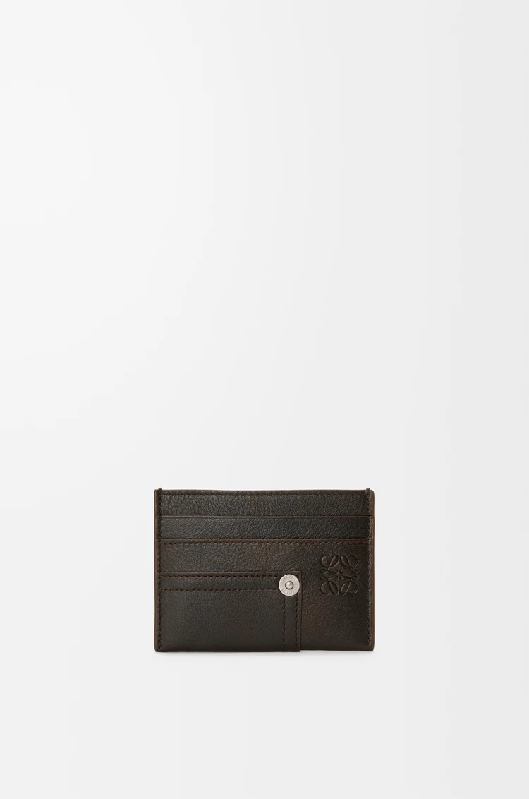 LOEWE Panta plain cardholder in shiny calfskin Vintage Brown