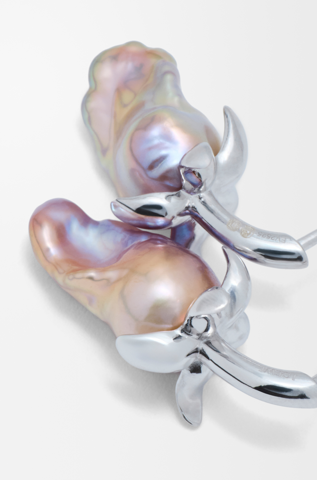 LOEWE Strawberry earrings in sterling silver and pearl Silver/Red