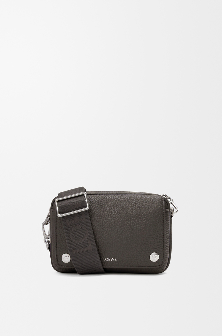 LOEWE Small Pebble messenger bag in supple grained calfskin Dark Grey