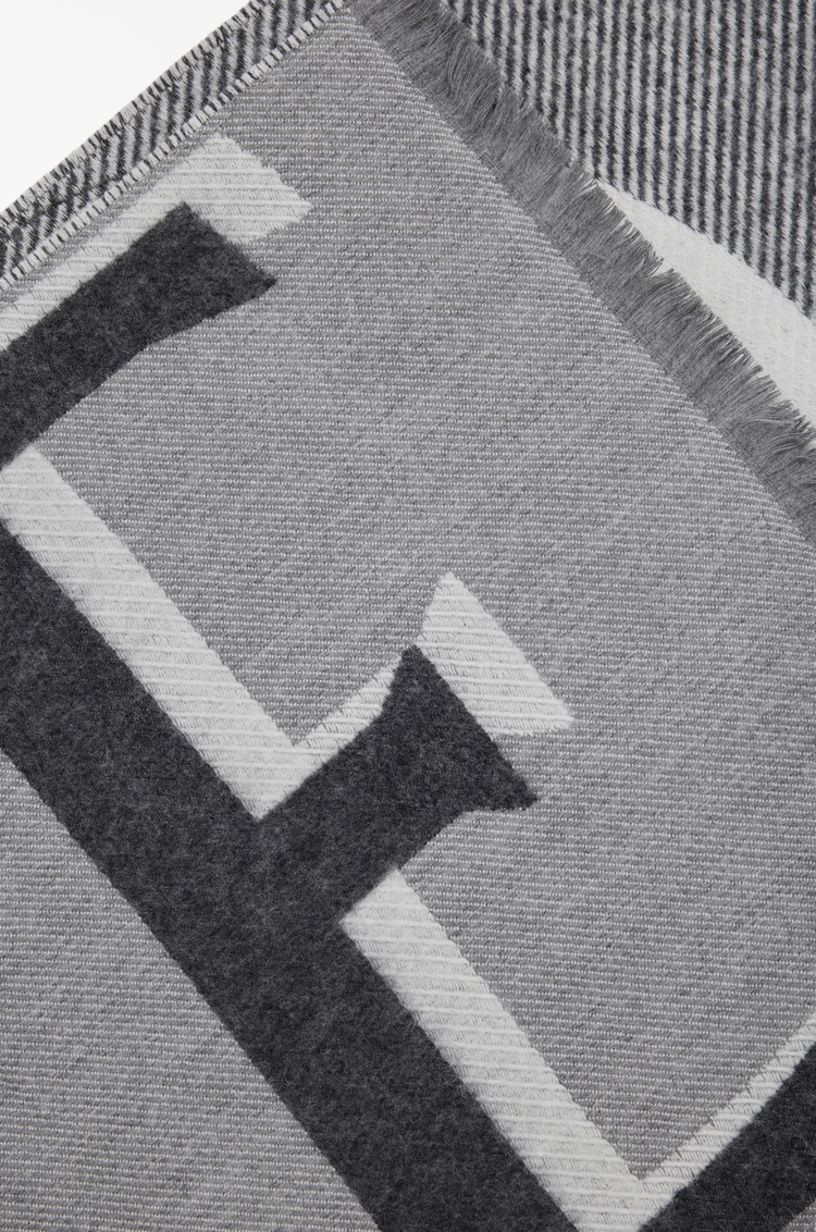 LOEWE Scarf in wool and cashmere Light Grey/Grey