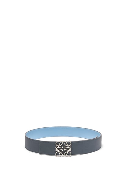 LOEWE Reversible Anagram belt in soft grained calfskin and smooth calfskin Onyx/Olympic Blue/Satin Pallad plp_rd