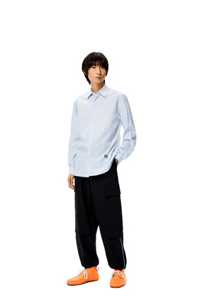 LOEWE Patchwork stripe shirt in cotton Light Blue/White plp_rd