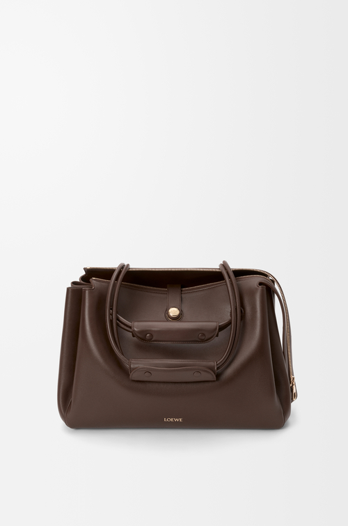 LOEWE Borsa Madrid grande in morbida pelle di vitello Brownie Scuro