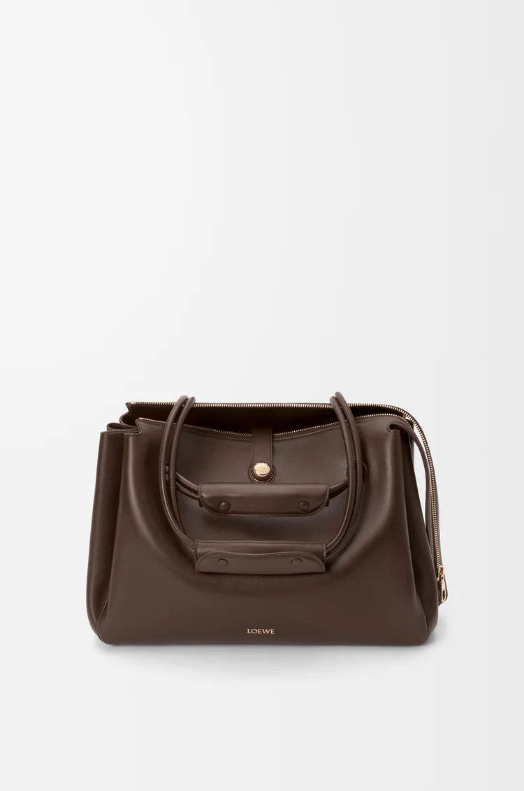 LOEWE Borsa Madrid grande in morbida pelle di vitello Brownie Scuro