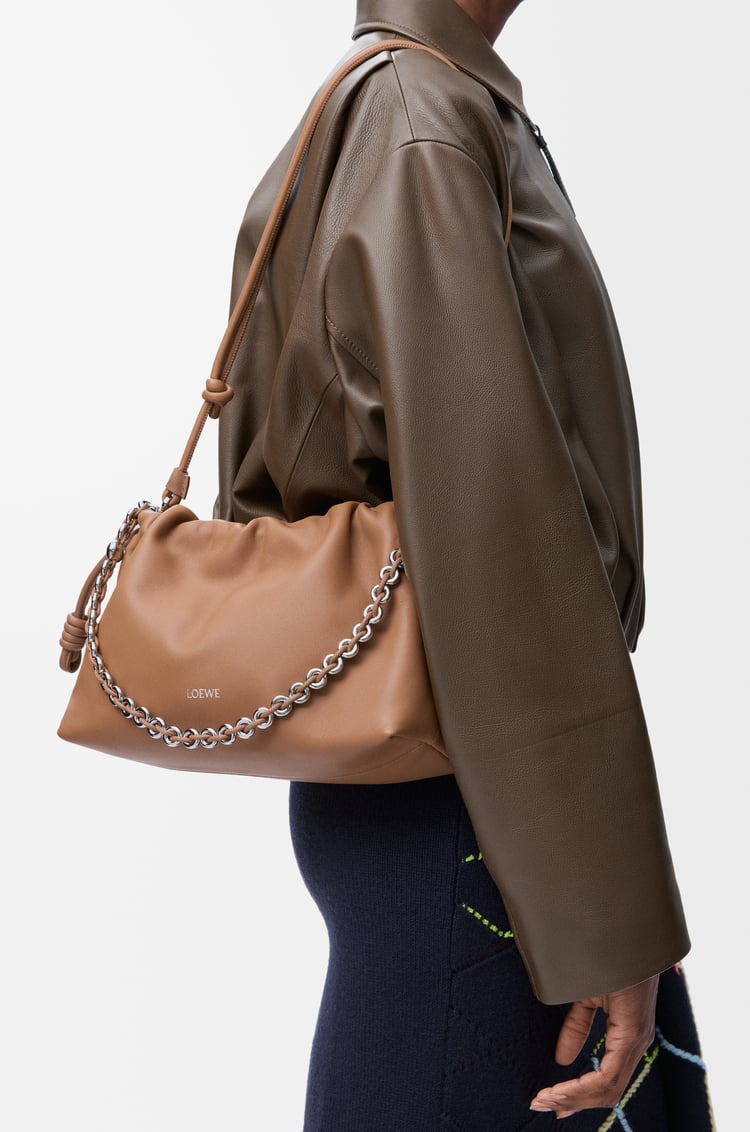 LOEWE Medium Flamenco purse in mellow nappa lambskin Mocha