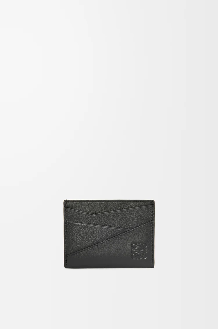 LOEWE Tarjetero liso Puzzle en piel de ternera graneada Negro