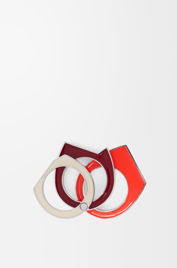 LOEWE Stacked pivot ring in sterling silver and enamel Silver/Burgundy/Ivory
