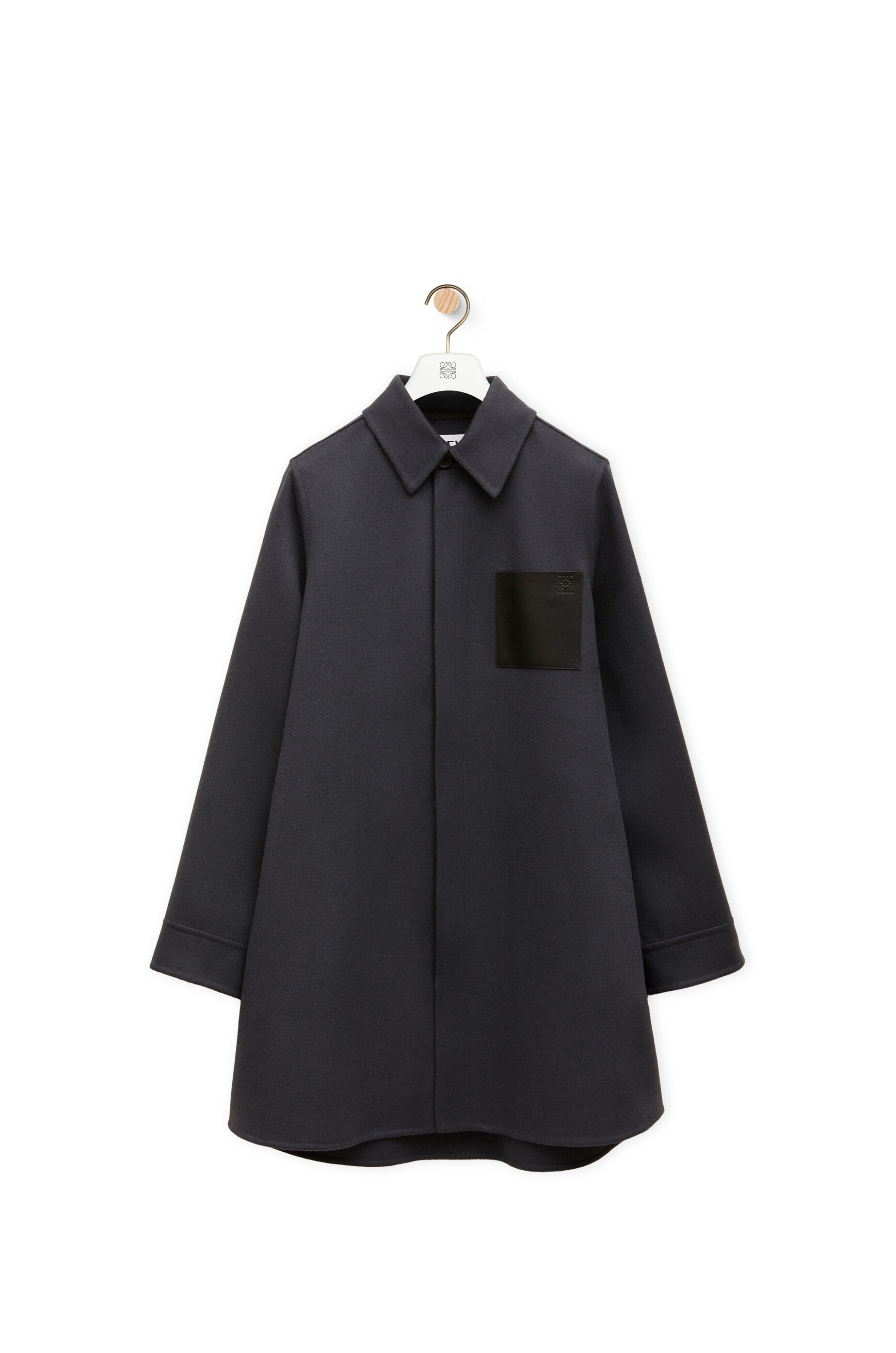 Trapeze coat in wool and cashmere Navy Blue LOEWE
