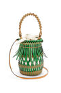 LOEWE Fringes Bucket bag in calfskin Green/Honey pdp_rd