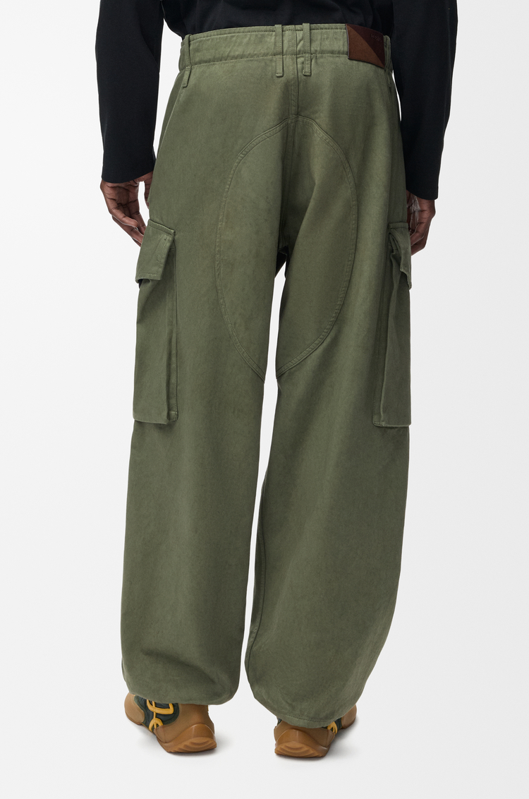 LOEWE Pantalón cargo en algodón Verde Caqui
