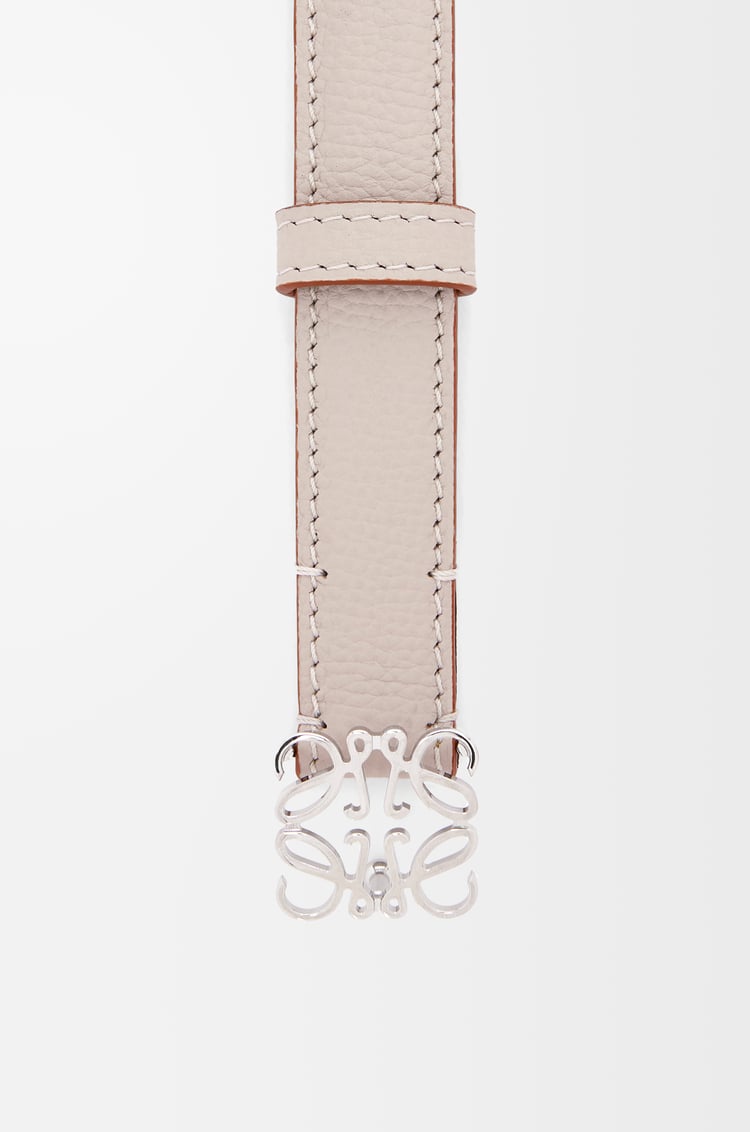 LOEWE Anagram belt in pebble grain calfskin Light Ghost/Palladium