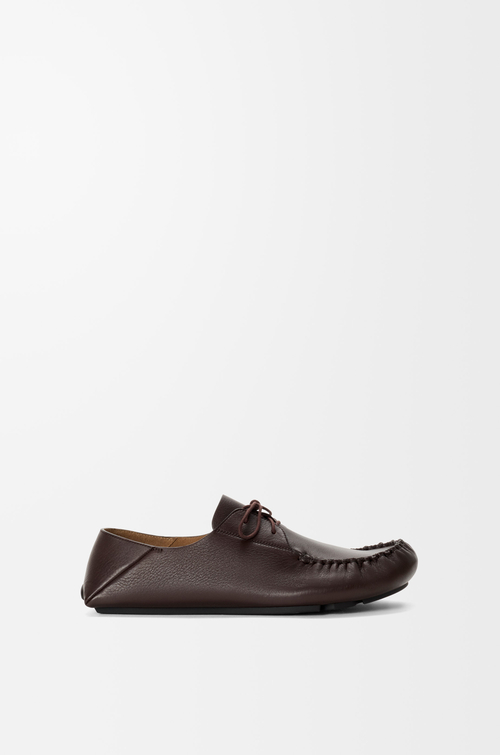 LOEWE Rambla Bootsschuhe aus weichem Kalbsleder Dunkelbraun