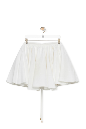 LOEWE 黏膠纖維和亞麻混紡繫帶迷你裙 白色