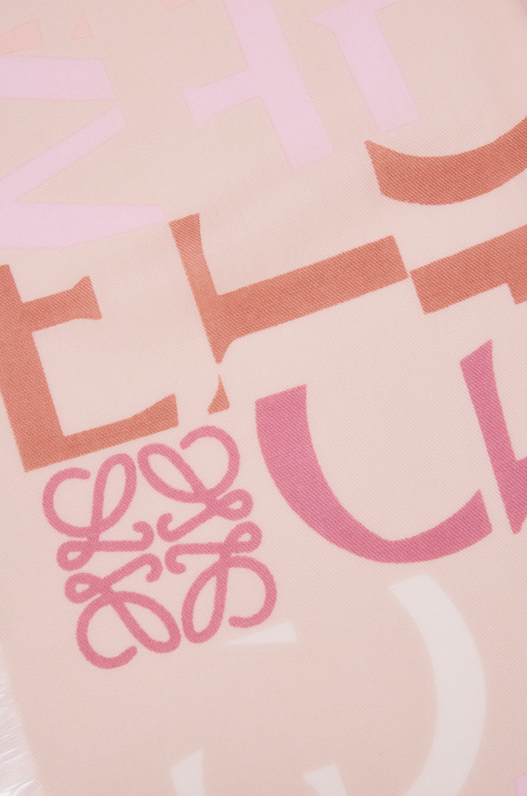 LOEWE Scarf in wool, silk and cashmere blend Pink Multitone