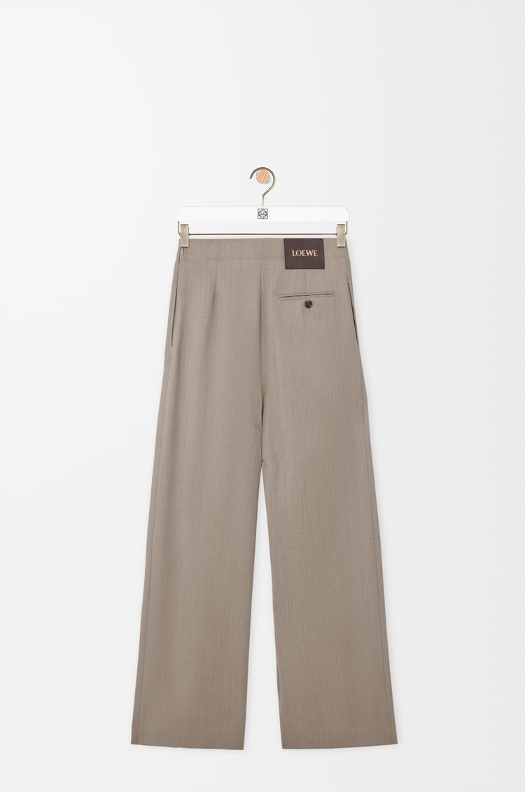 LOEWE Hose mit Gürtel aus Wolle Beige Melange