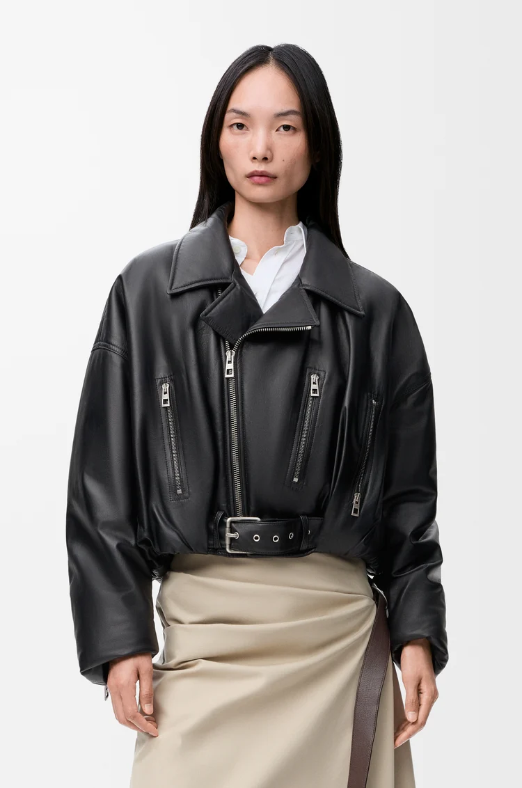 LOEWE Biker jacket in nappa lambskin Black