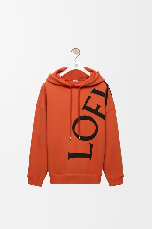 LOEWE Sudadera con capucha de corte holgado en algodón Naranja Oscuro