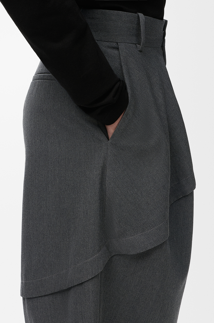 LOEWE Pantalon en laine Charbon Chiné