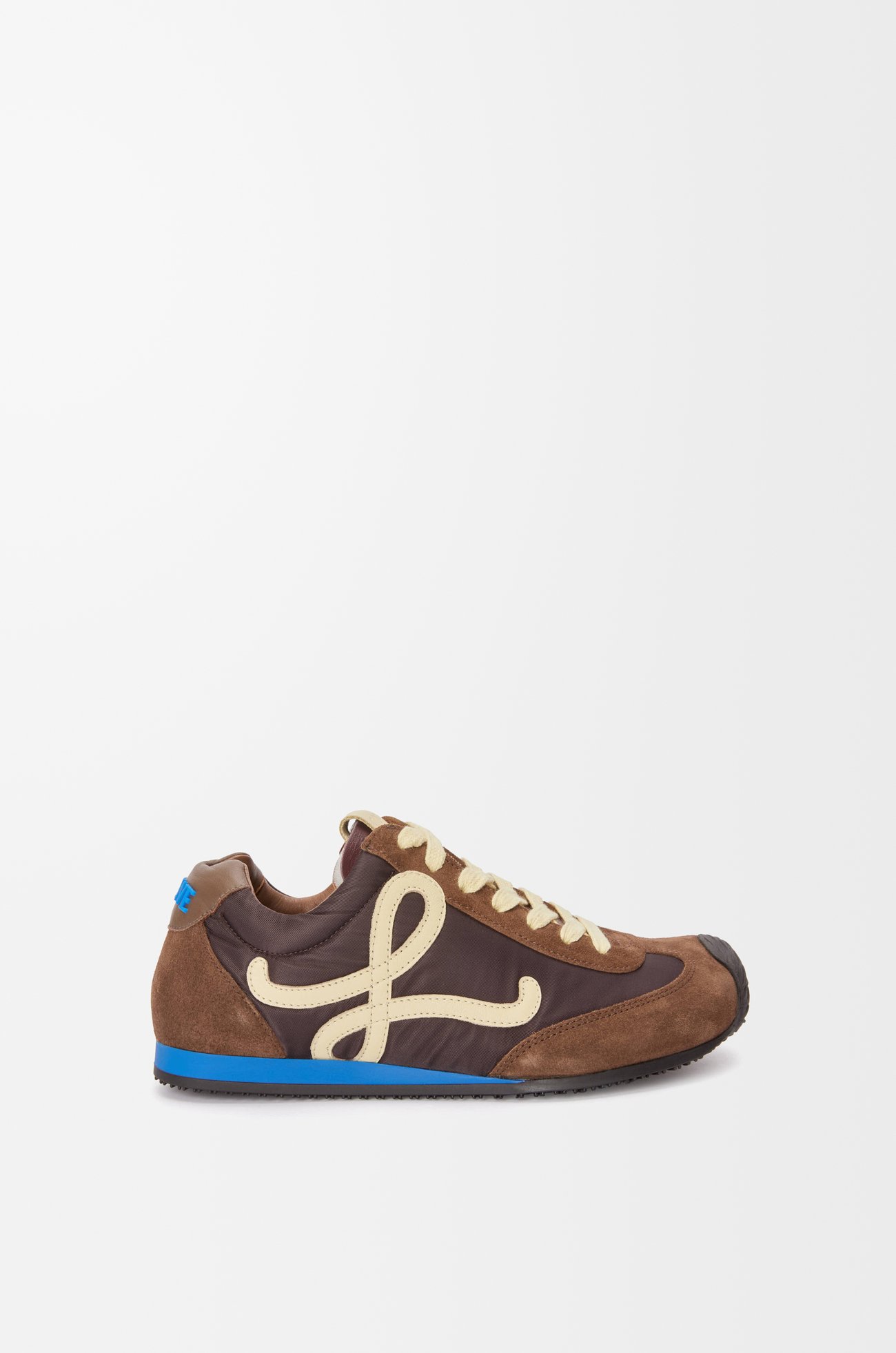 LOEWE Ballet Runner 2.0 in nylon and calfskin Brown/Yellow/Blue