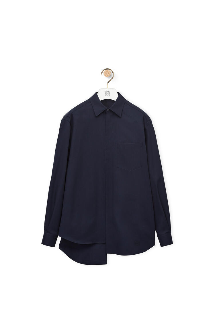 LOEWE Asymmetric shirt in cotton Navy Blue