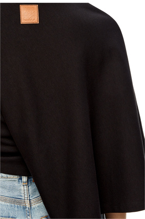LOEWE Cropped draped top in cotton blend Black plp_rd
